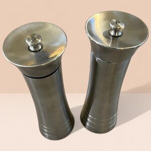 Modern Cole & Mason Salt Pepper Mill Set Stainless Steel Grinder Ceramic USA GUC